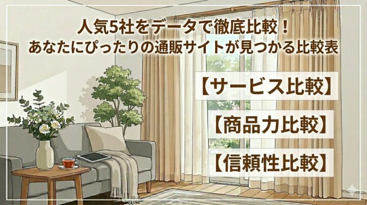人気5社をデータで徹底比較!あなたにぴったりの通販サイトが見つかる比較表